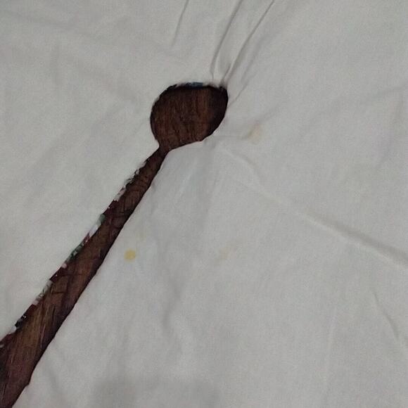 Vtg Handmade Santa Quilt Christmas Tree Skirt 44" Ruffled Cottagecore Country - Picture 8 of 8